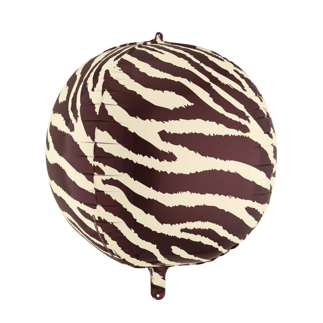 Safari Party - Matte Zebra Stripe Ball Foil Balloon Foil Balloon Matte Zebra Stripe Ball Foil Balloon