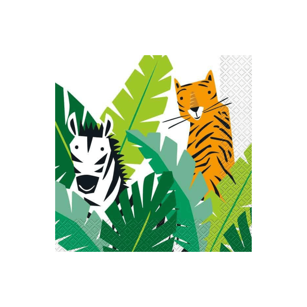 Safari Party Supplies - Animal Safari Party Napkins x 16 Paper Napkins Animal Safari Party Napkins x 16
