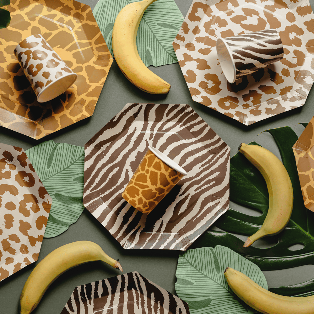 Safari Print Dinner Plates x 6 - Safari Birthday Party Supplies party plates Safari Print Dinner Plates x 6