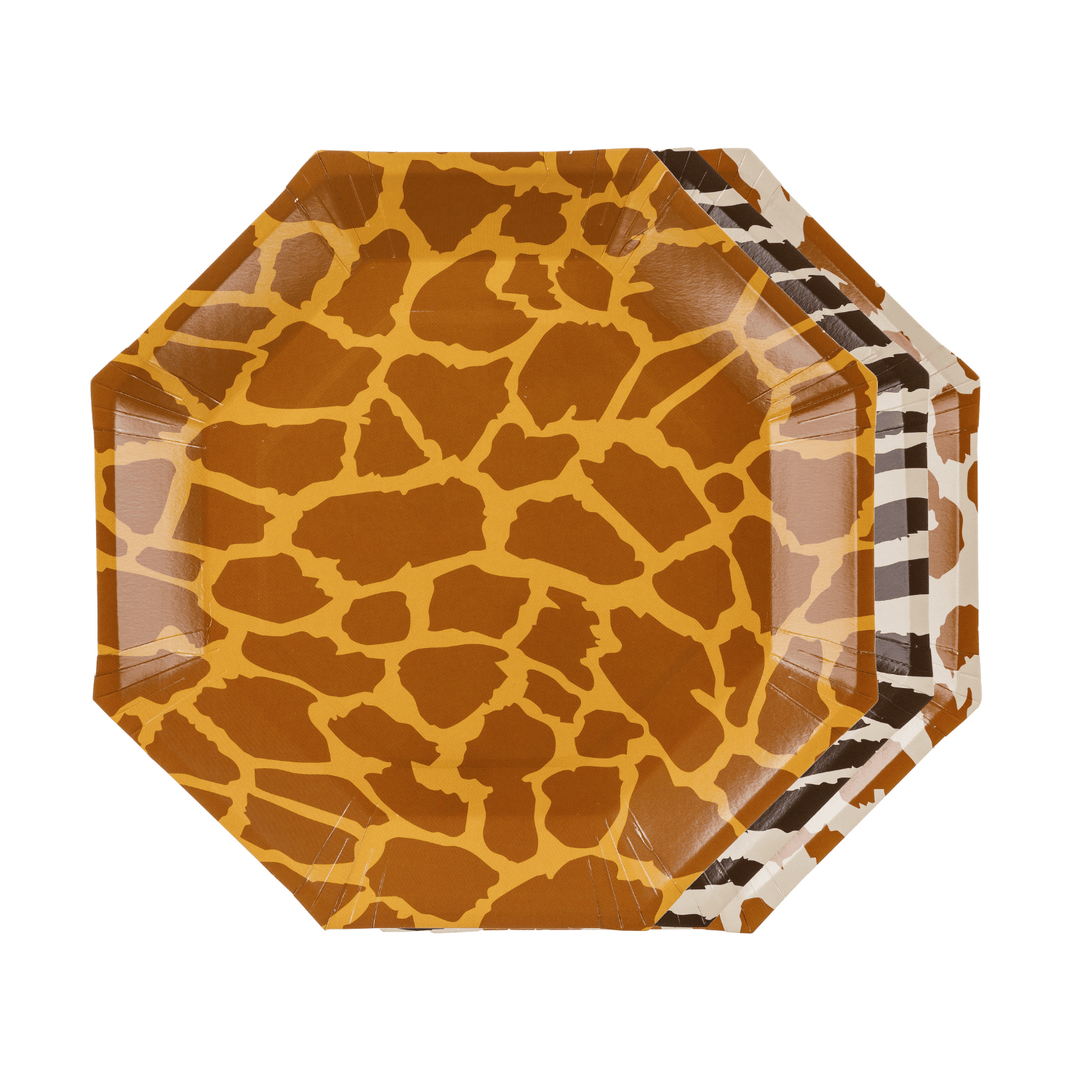 Safari Print Dinner Plates x 6 - Safari Birthday Party Supplies party plates Safari Print Dinner Plates x 6