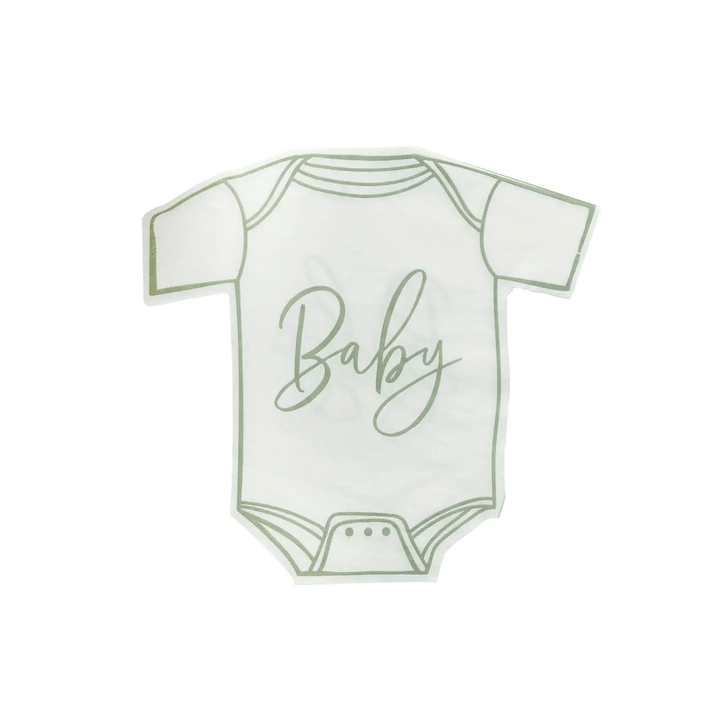 Sage Green Baby Grow Paper Napkins x 16 - Eucalyptus Baby Shower Supplies Paper Napkins Sage Green Baby Grow Paper Napkins x 16