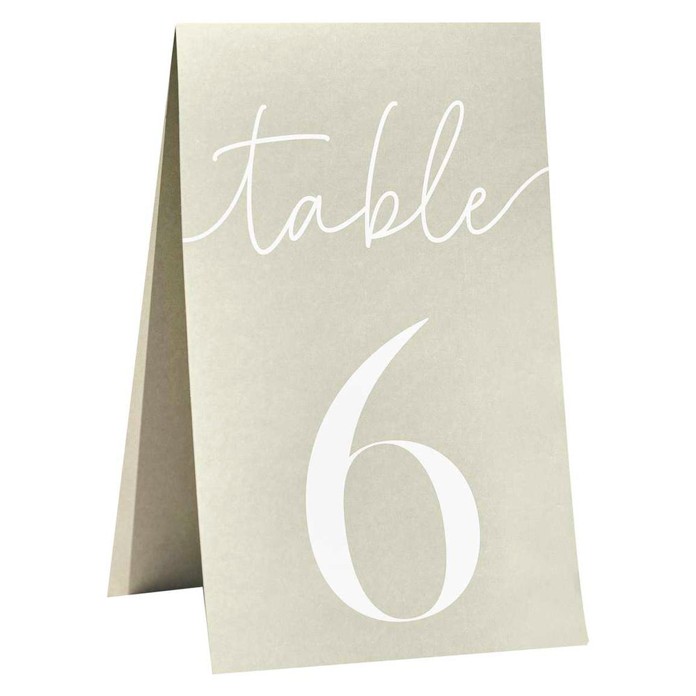 table number Sage Green Card 1-12 Wedding Table Numbers