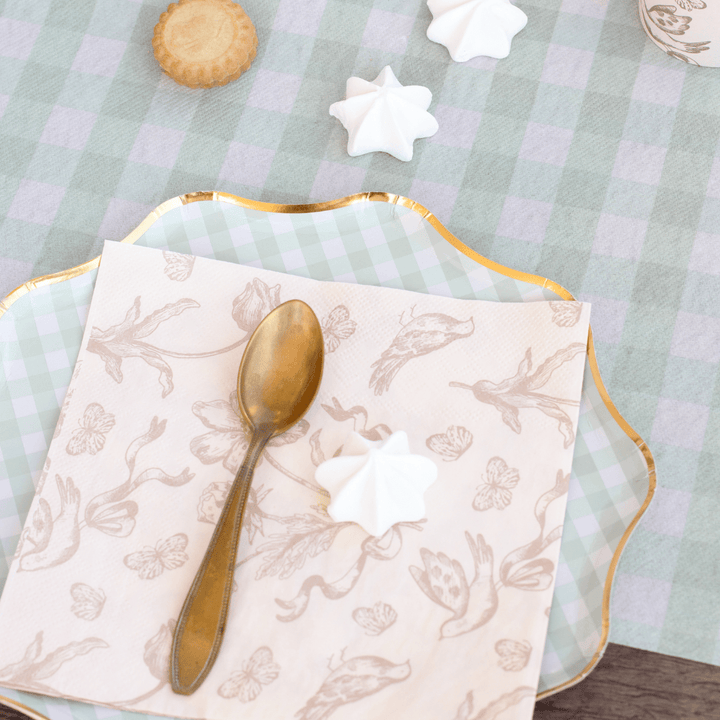 Sage Green Gingham Party Table Runner tabel runner Sage Green Gingham Party Table Runner