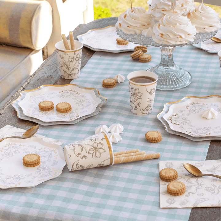 Sage Green Gingham Party Table Runner tabel runner Sage Green Gingham Party Table Runner