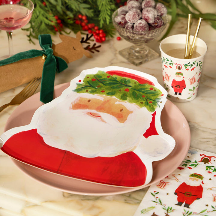 Santa Claus Christmas Party Plates x 8 | Meri Meri Christmas Table party plates Santa Claus Christmas Party Plates x 8