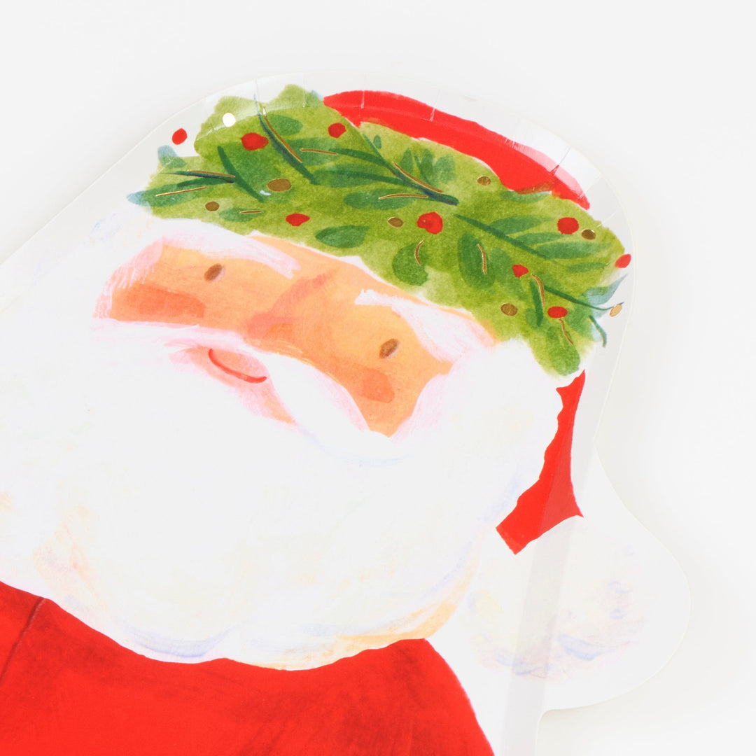 Santa Claus Christmas Party Plates x 8 | Meri Meri Christmas Table party plates Santa Claus Christmas Party Plates x 8