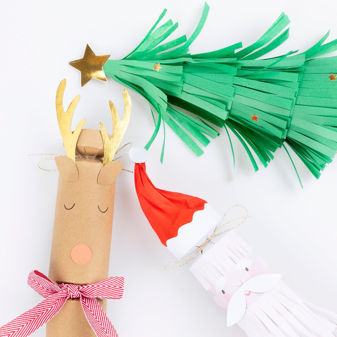 Santa, Reindeer &amp; Tree Christmas Crackers x 6 | Meri Meri Christmas Crackers christmas crackers Santa, Reindeer &amp; Tree Christmas Crackers x 6