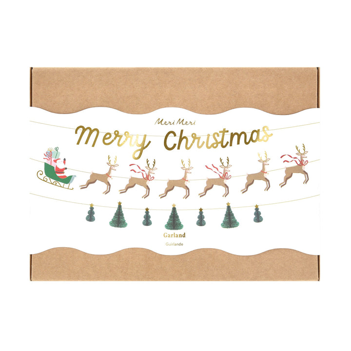 Santa, Sleigh &amp; Reindeer Christmas Garland Set | Meri Meri Christmas Garlands Bunting Santa, Sleigh &amp; Reindeer Christmas Garland Set
