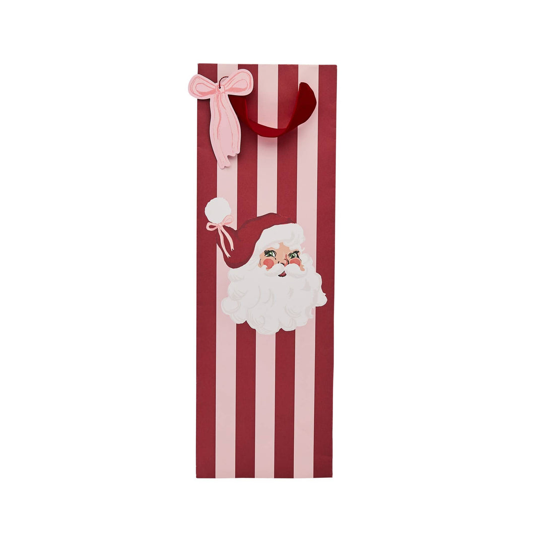 Santa &amp; Stripe Bottle Bag | Hootyballoo Christmas Bottle Gift Bag Gift Bags Santa &amp; Stripe Bottle Bag