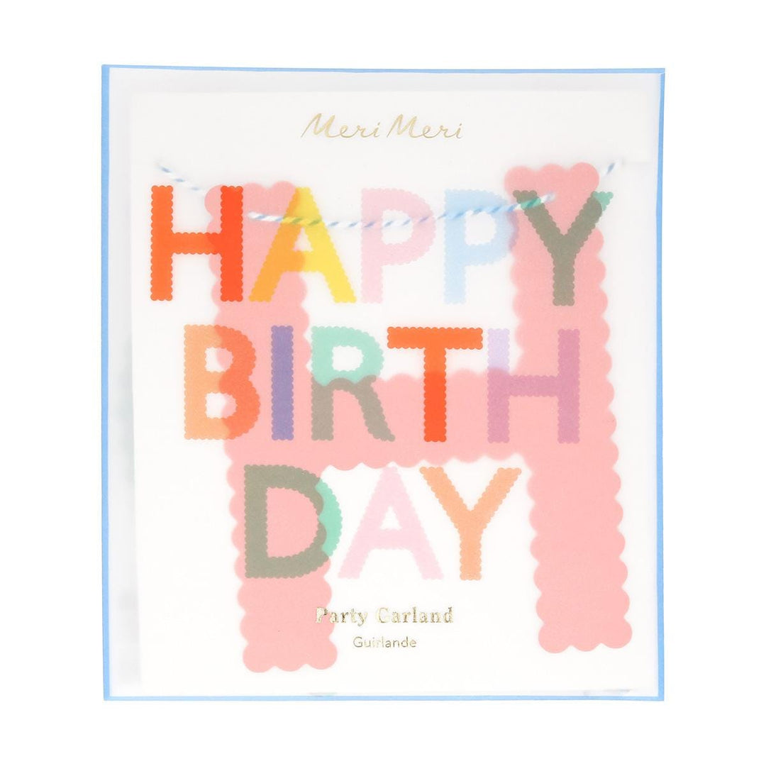 Scallop Bright Happy Birthday Party Garland | Meri Meri Bunting Scallop Bright Happy Birthday Party Garland