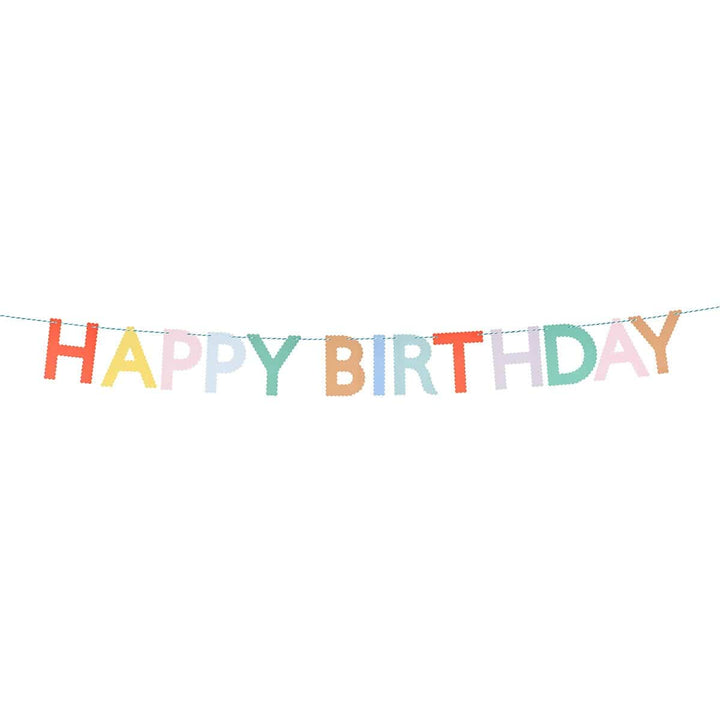 Scallop Bright Happy Birthday Party Garland | Meri Meri Bunting Scallop Bright Happy Birthday Party Garland