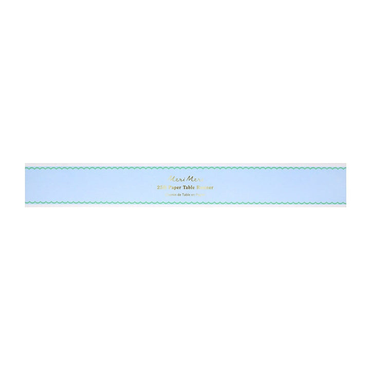 Scalloped Edge Blue Green Paper Table Runner | Meri Meri Tableware Scalloped Edge Blue Green Paper Table Runner