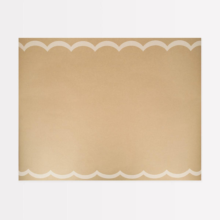 Scalloped Edge Kraft Paper Table Runner | Meri Meri Tableware Scalloped Edge Kraft Paper Table Runner