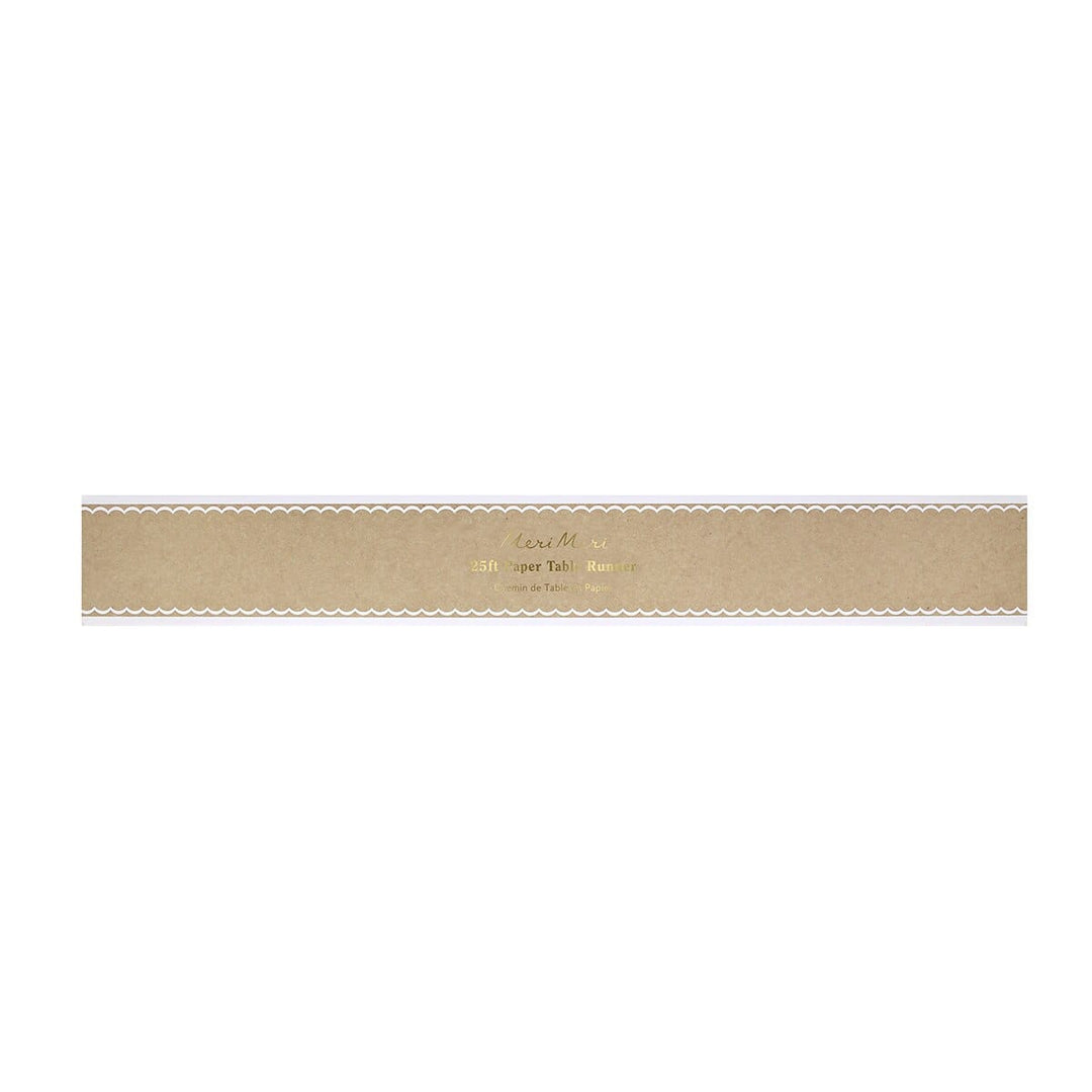 Scalloped Edge Kraft Paper Table Runner | Meri Meri Tableware Scalloped Edge Kraft Paper Table Runner
