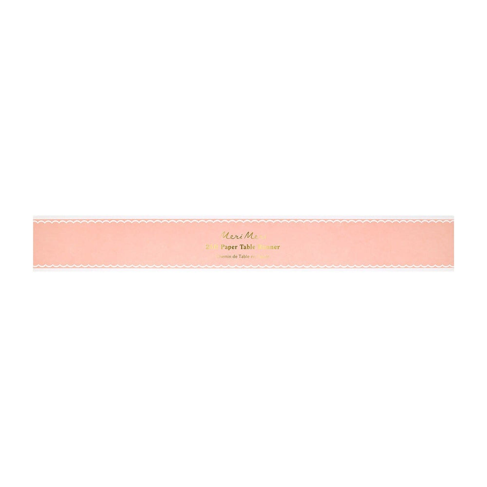 Scalloped Edge Pink Paper Table Runner | Meri Meri Tableware Scalloped Edge Pink Paper Table Runner