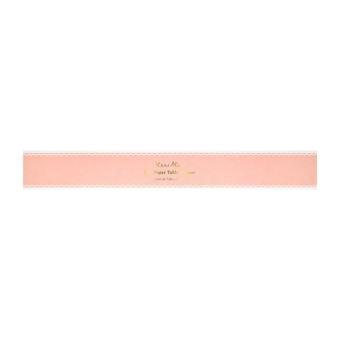 Scalloped Edge Pink Paper Table Runner | Meri Meri Tableware Scalloped Edge Pink Paper Table Runner