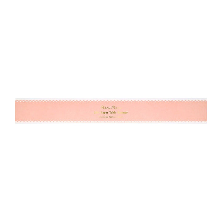 Scalloped Edge Pink Paper Table Runner | Meri Meri Tableware Scalloped Edge Pink Paper Table Runner