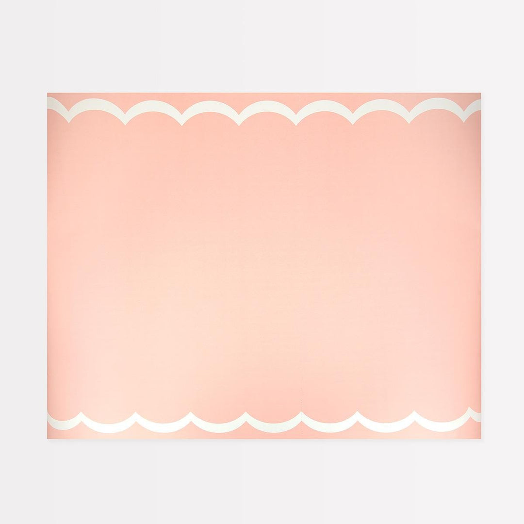 Scalloped Edge Pink Paper Table Runner | Meri Meri Tableware Scalloped Edge Pink Paper Table Runner