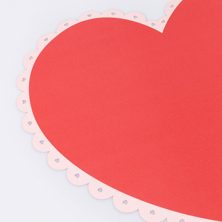 Scalloped Heart Paper Party Placemats x 12 | Meri Meri Placemats Scalloped Heart Paper Party Placemats x 12