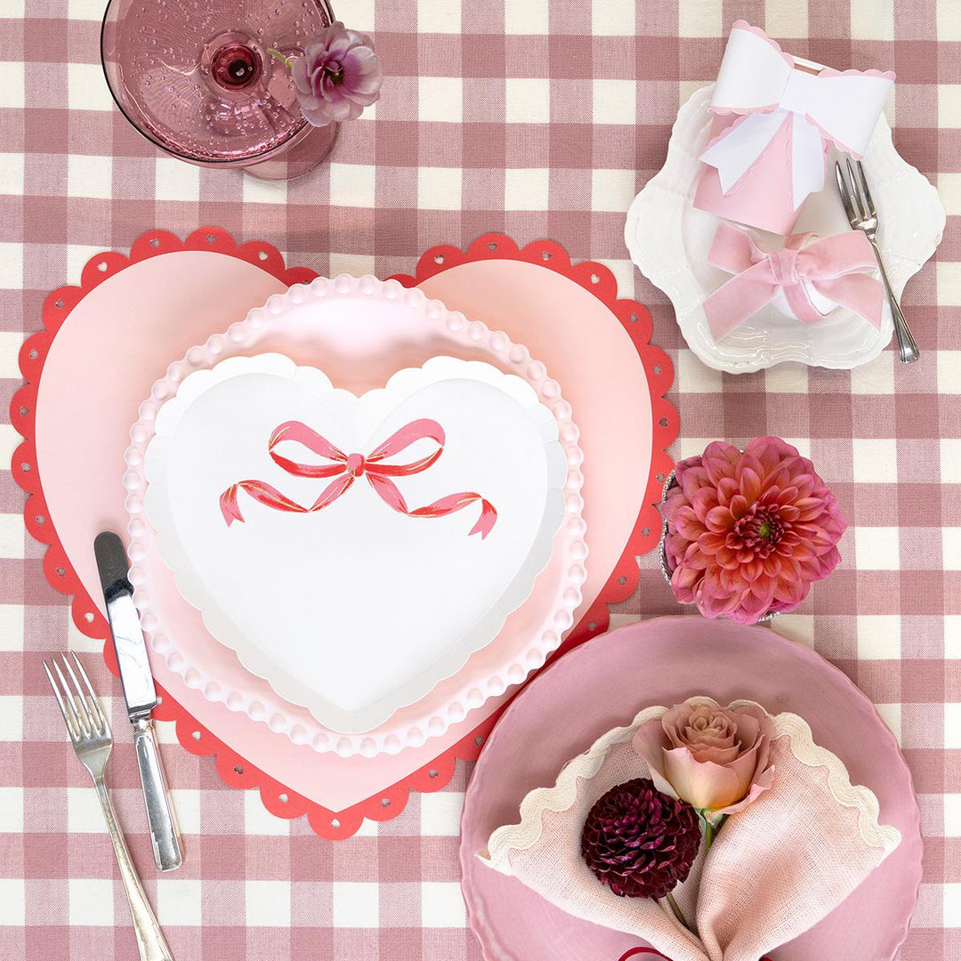 Scalloped Heart Paper Party Placemats x 12 | Meri Meri Placemats Scalloped Heart Paper Party Placemats x 12