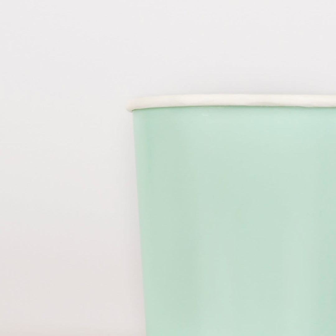 Sea Foam Green Tumbler Party Cups x 8 | Meri Meri party cups Sea Foam Green Tumbler Party Cups x 8