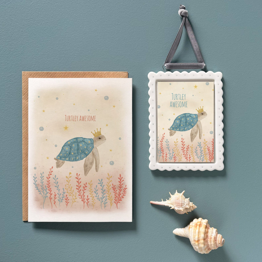 Sealife Greetings Card, Turtley Awesome | East of India Greetings Card East of India Sealife Greetings Card - Turtley Awesome