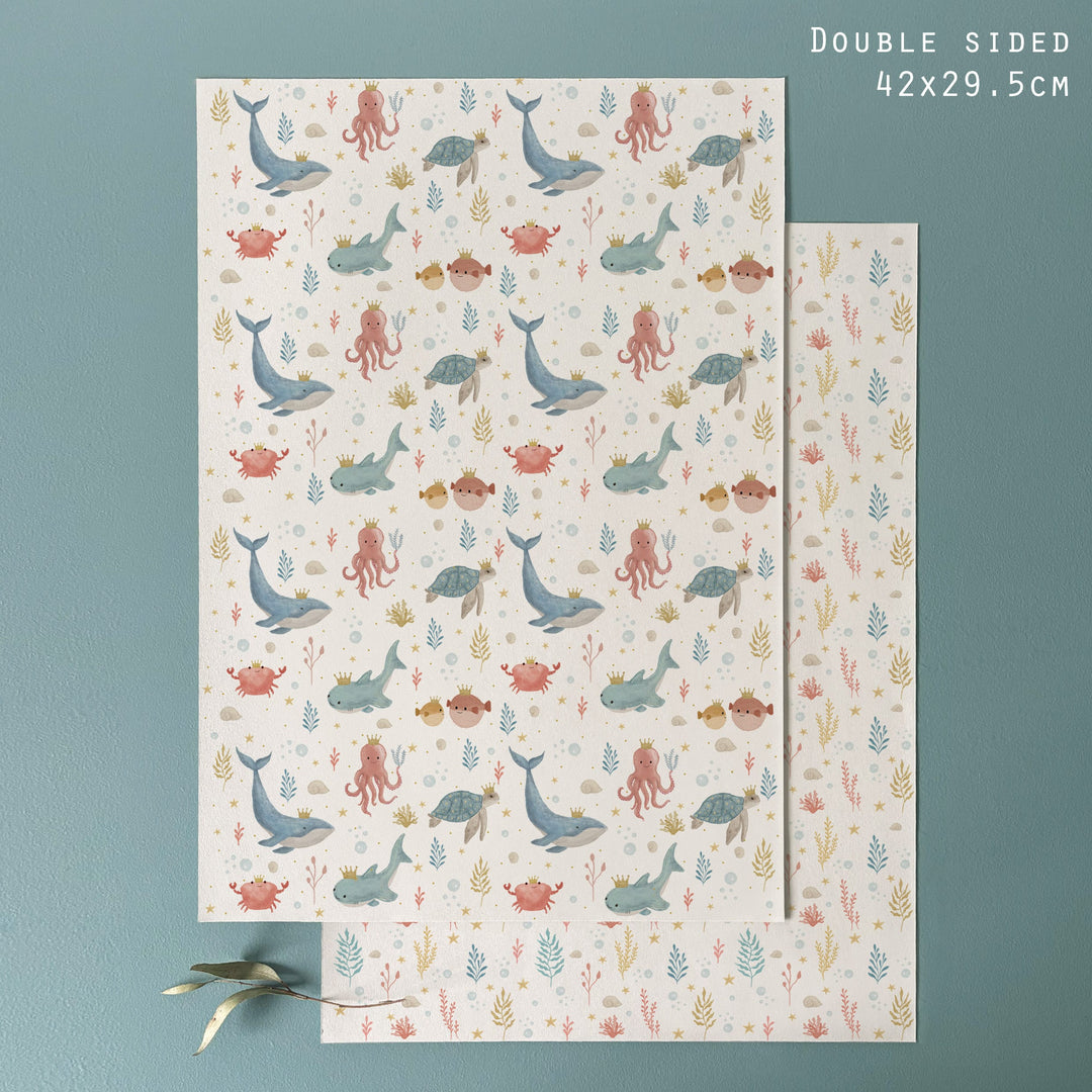 Sealife Wrapping Paper Sheet | East of India Gift Wrap East of India Wrapping Paper Sheet - Sealife