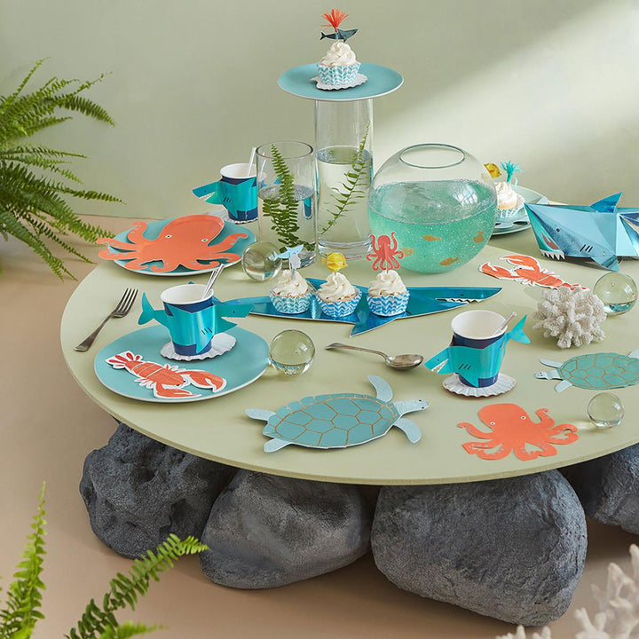 Shark Cups x 8 | Sea Party Tableware UK Tableware Shark Cups x 8