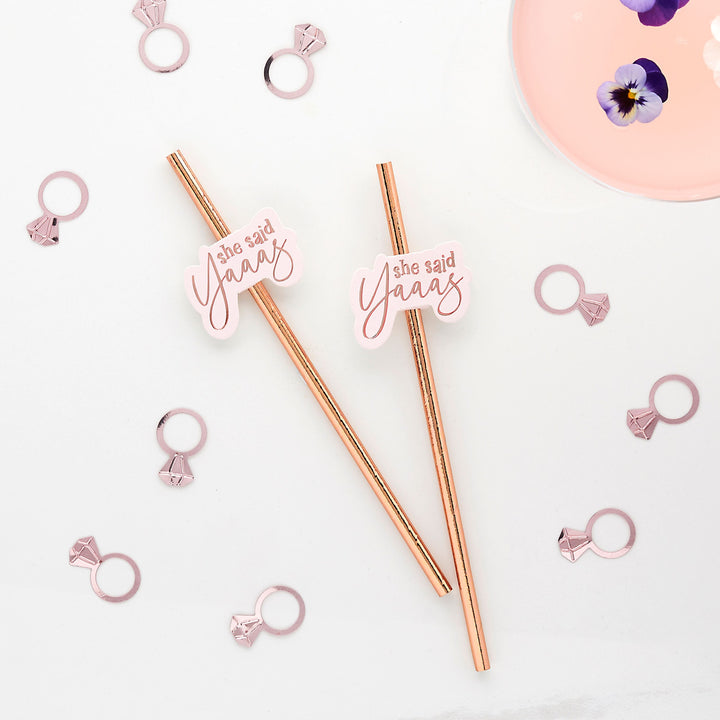 She Said Yaaas Hen Party Straws x 16 - Hen Party Supplies Drinking Straws &amp; Stirrers She Said Yaaas Hen Party Straws x 16