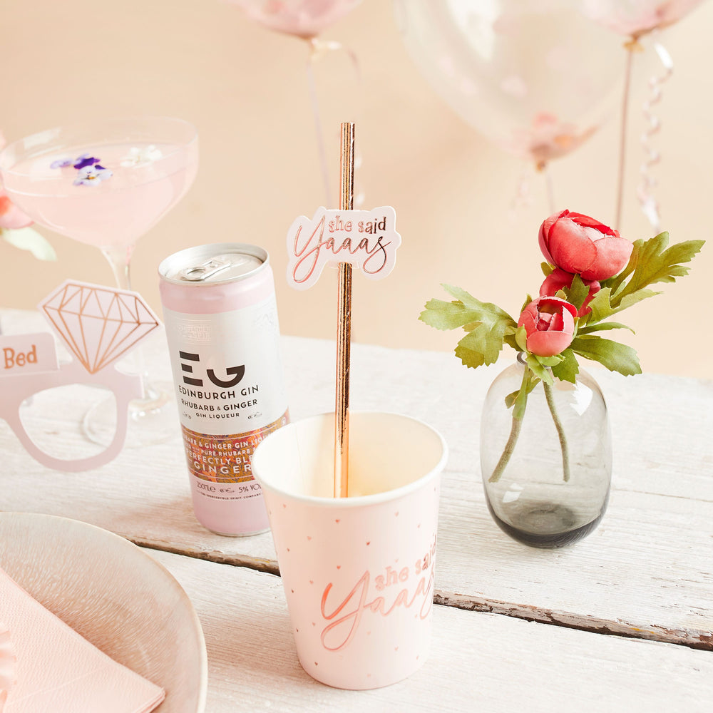 She Said Yaaas Hen Party Straws x 16 - Hen Party Supplies Drinking Straws & Stirrers She Said Yaaas Hen Party Straws x 16