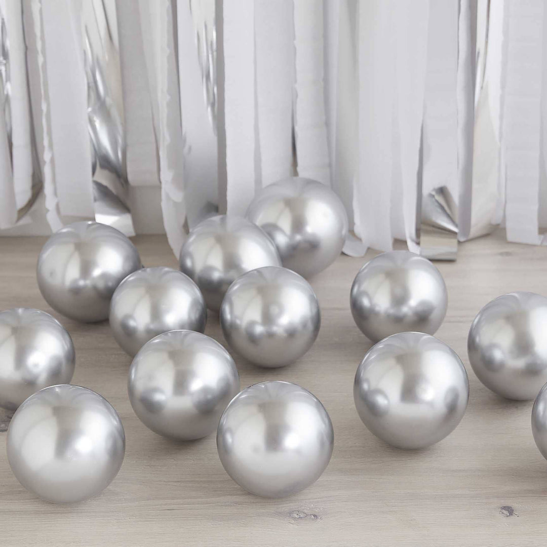 Silver Chrome Mini Balloons -  Pack of 40 Balloons Silver Chrome Mini Balloons -  Pack of 40