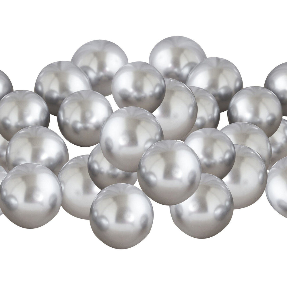 Silver Chrome Mini Balloons -  Pack of 40 Balloons Silver Chrome Mini Balloons -  Pack of 40
