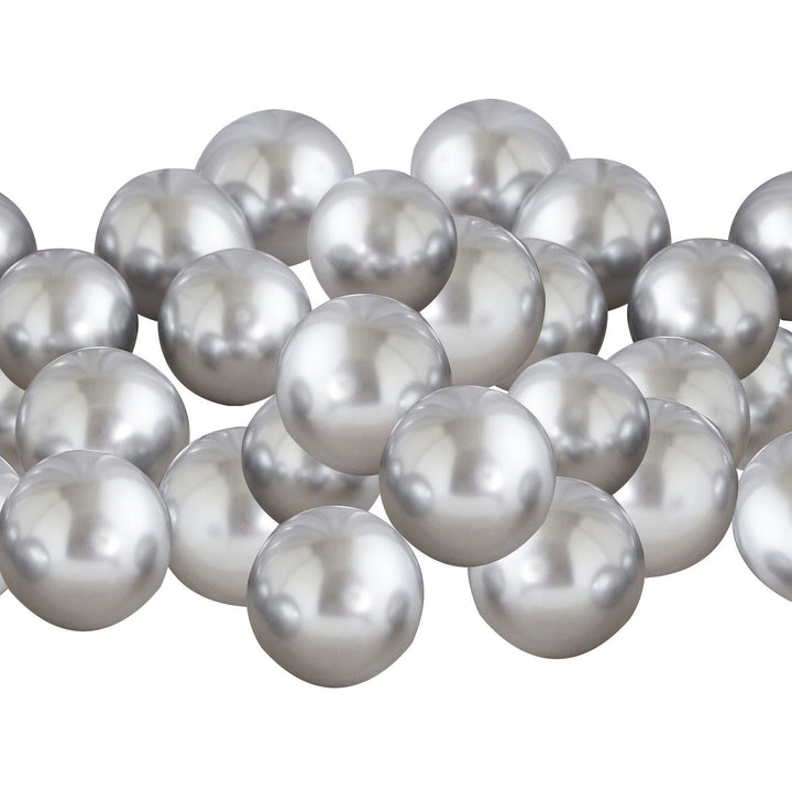 Silver Chrome Mini Balloons -  Pack of 40 Balloons Silver Chrome Mini Balloons -  Pack of 40