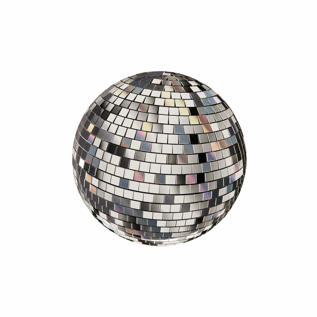 Silver Disco Ball Paper Plates (Set of 8) - Disco Party Supplies Disposable Plates Silver Disco Ball Paper Plates (Set of 8)