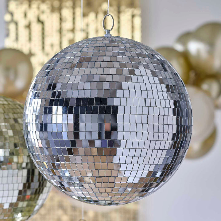 Hanging Decoration Silver Disco Mirrorball Hanging Decoration - Large