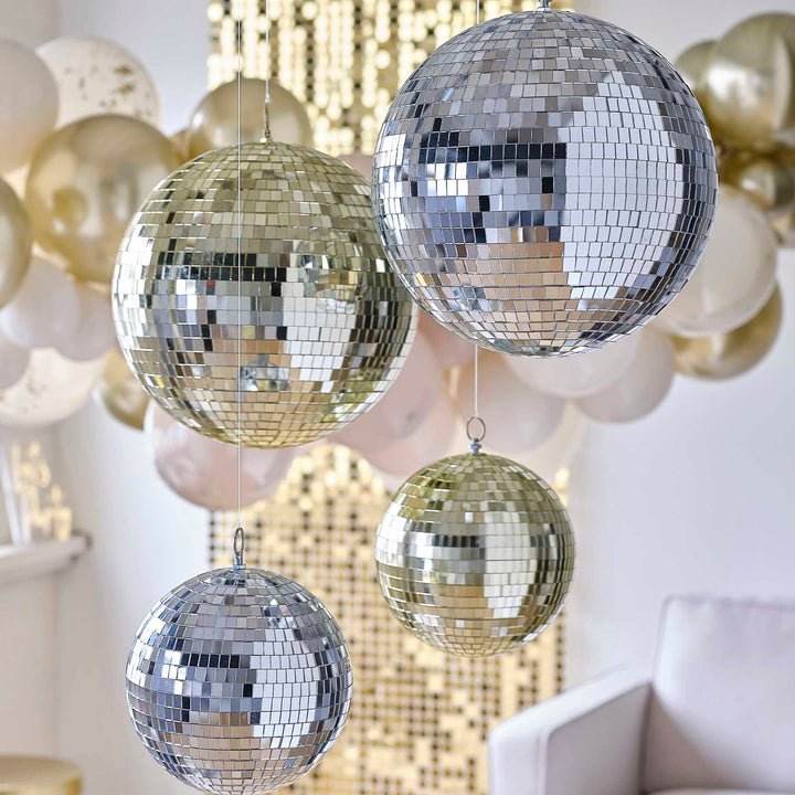 Hanging Decoration Silver Disco Mirrorball Hanging Decoration - Large