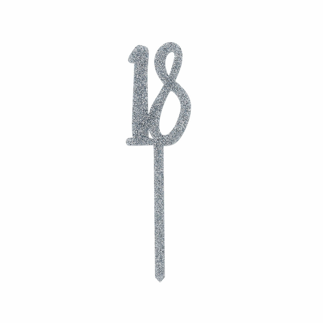 Silver Glitter Acrylic 18th Birthday Cake Topper Cake Topper Silver Glitter Acrylic 18 Cake Topper
