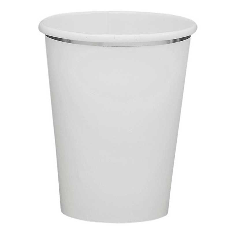 Silver & Grey Ombre Paper Party Cups - Pack of 8 - Silver Party Supplies Paper Cup Silver & Grey Ombre Paper Party Cups - Pack of 8