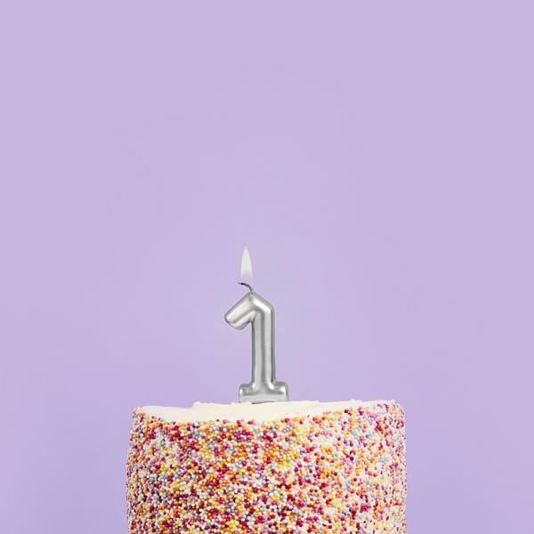 Silver Number 1 Cake Candle - 1st Birthday Cake Candle Birthday Candles Silver Number 1 Cake Candle