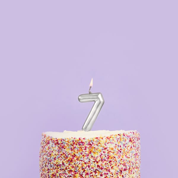 Silver Number 7 Candle - 7th Birthday Cake Candle Birthday Candles Silver Number 7 Cake Candle