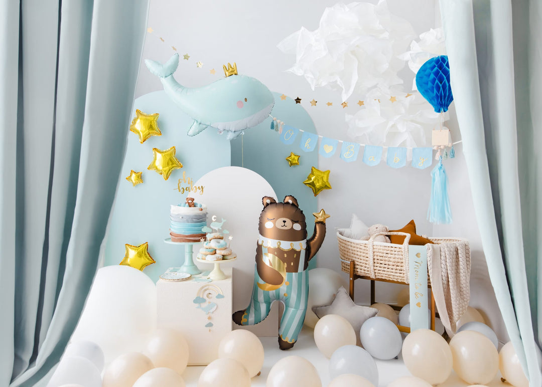 Sky Blue Whale Foil Balloon Foil Balloon Sky Blue Whale Foil Balloon
