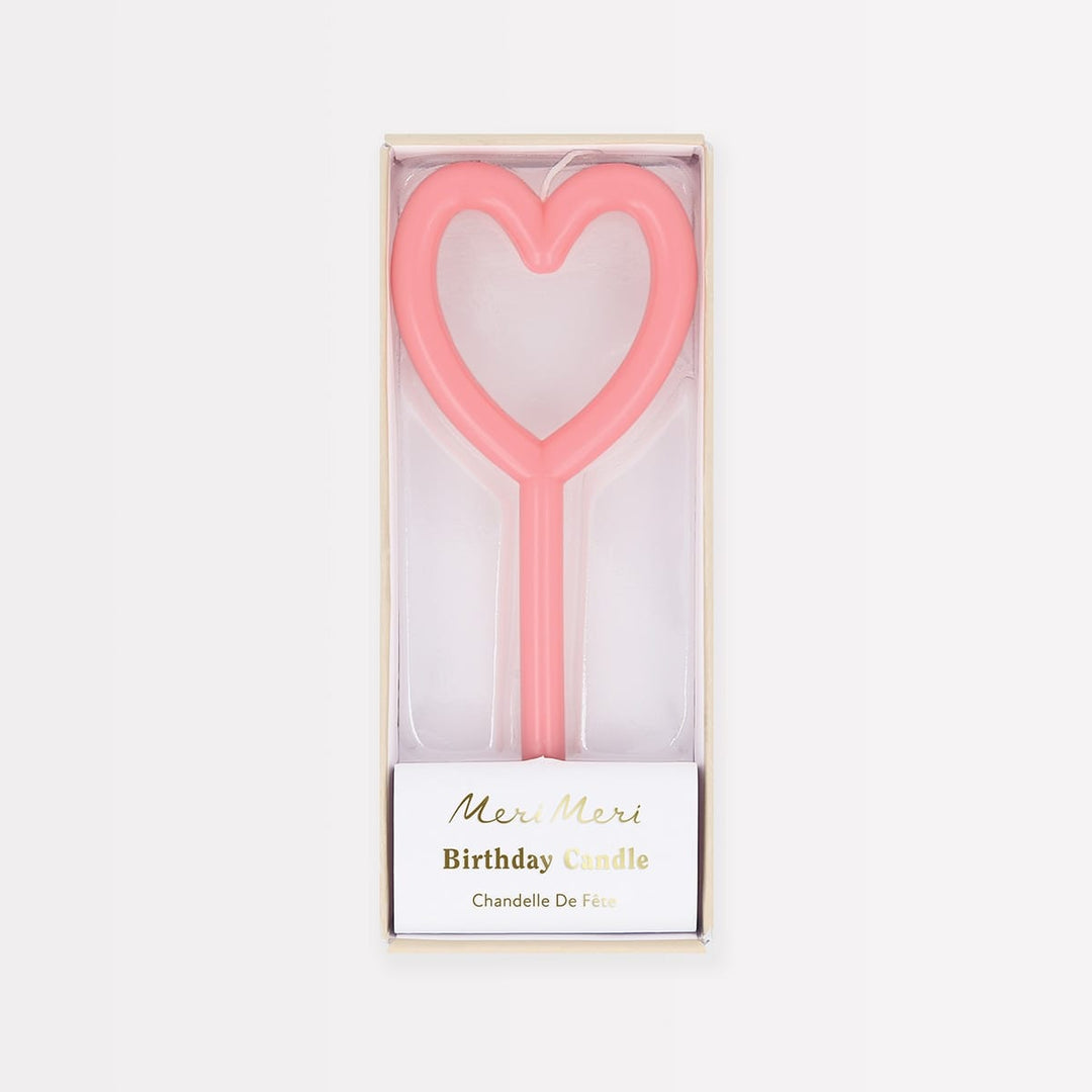 Slim Heart Party Candle | Meri Meri Birthday Candles Slim Heart Party Candle