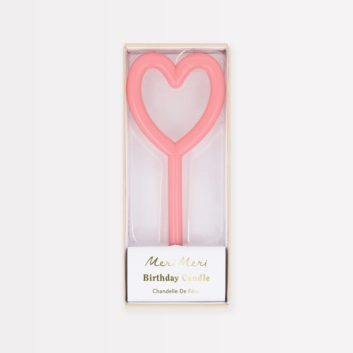 Slim Heart Party Candle | Meri Meri Birthday Candles Slim Heart Party Candle