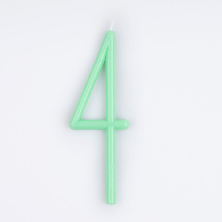 Slim Number 4 Cake Candle | Meri Meri Number Candles Birthday Candles Slim Number 4 Cake Candle