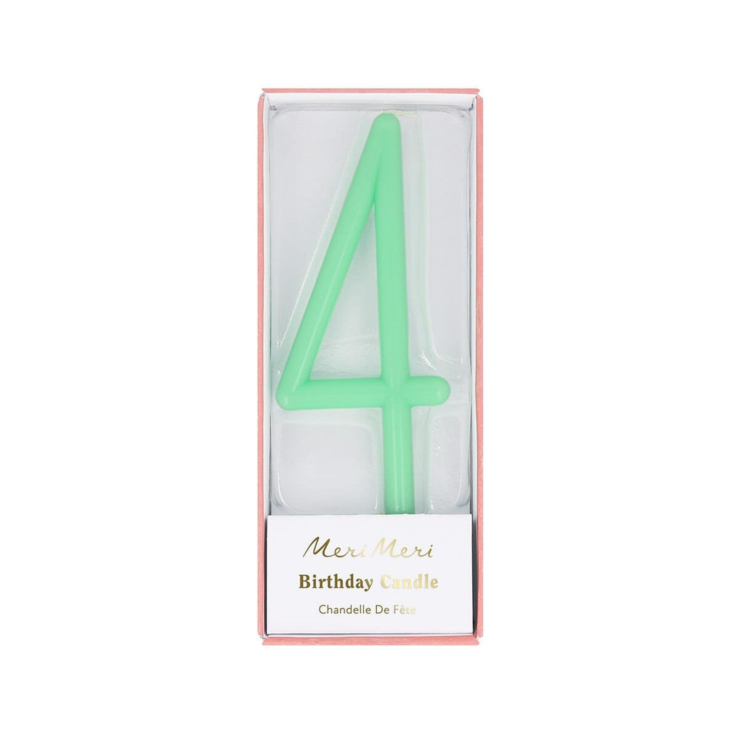 Slim Number 4 Cake Candle | Meri Meri Number Candles Birthday Candles Slim Number 4 Cake Candle