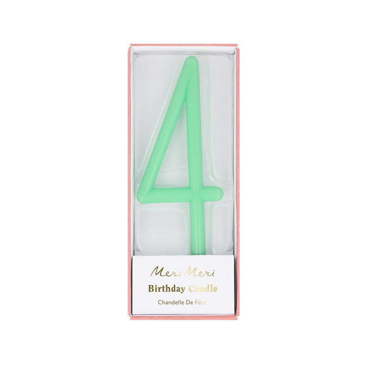 Slim Number 4 Cake Candle | Meri Meri Number Candles Birthday Candles Slim Number 4 Cake Candle