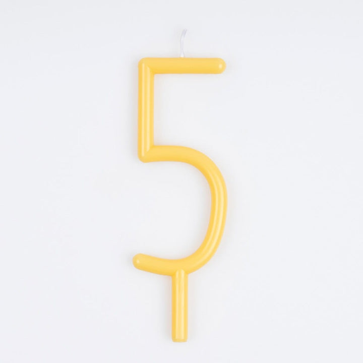 Slim Number 5 Cake Candle | Meri Meri Number Candles Birthday Candles Slim Number 5 Cake Candle