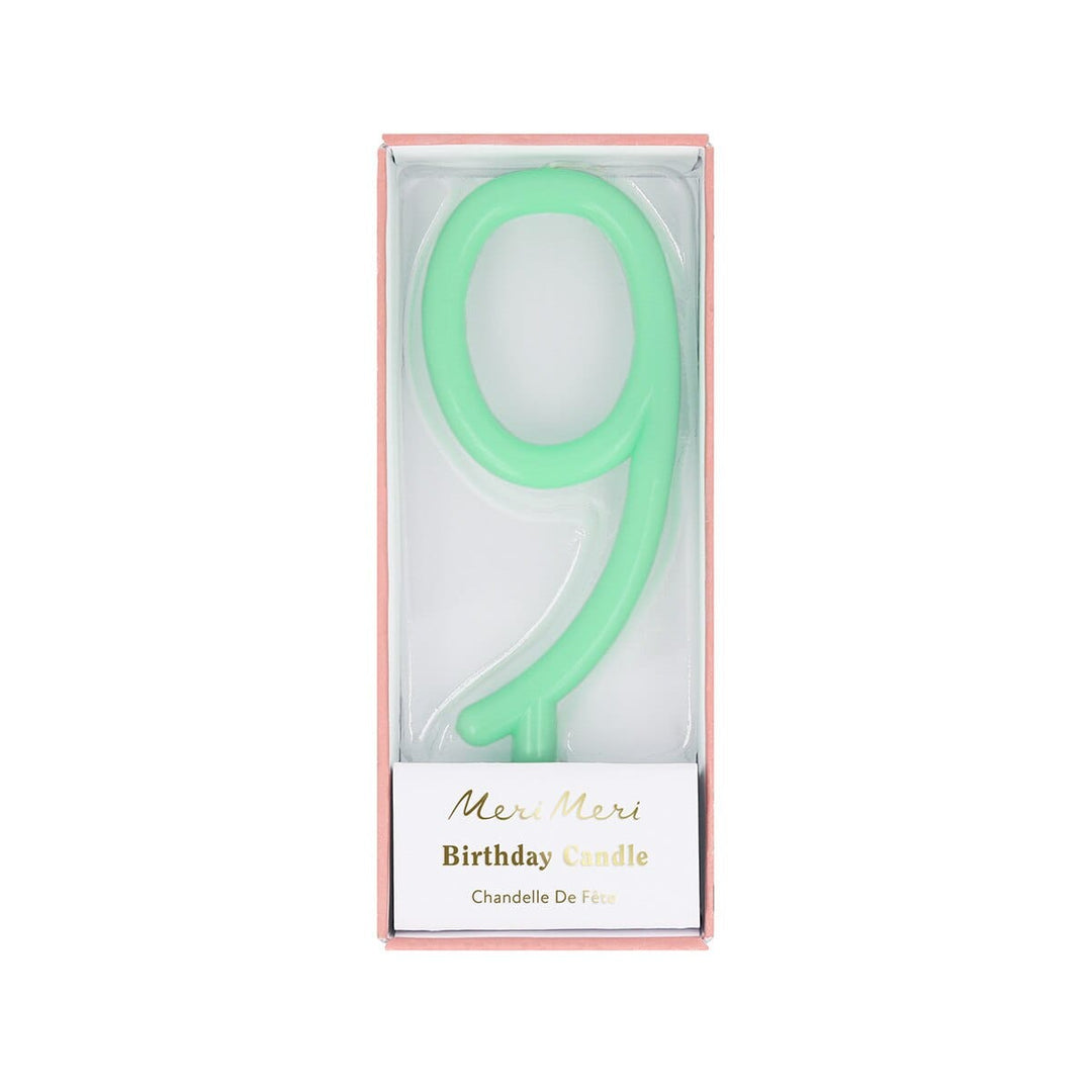 Slim Number 9 Cake Candle | Meri Meri Number Candles Birthday Candles Slim Number 9 Cake Candle