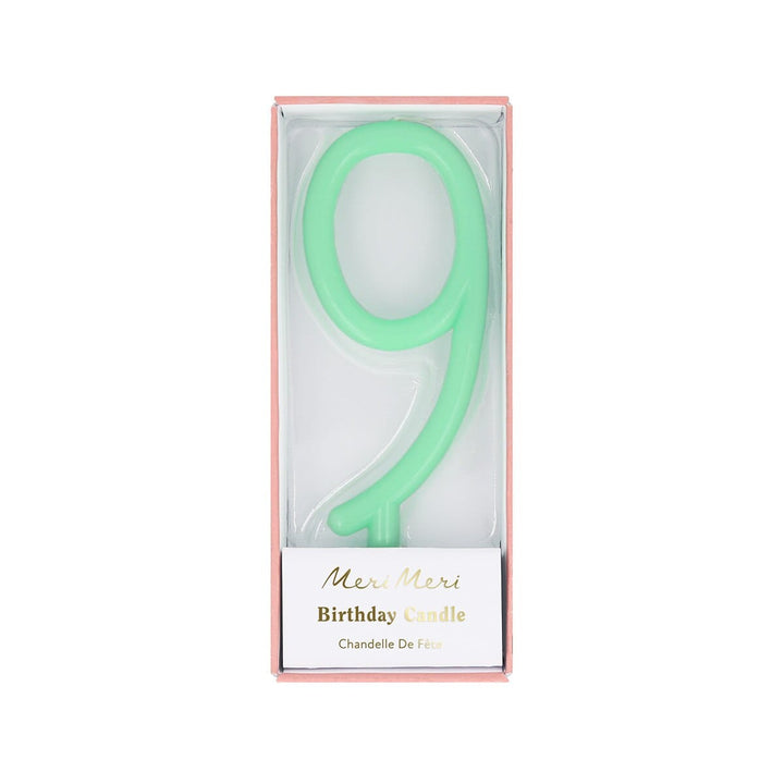 Slim Number 9 Cake Candle | Meri Meri Number Candles Birthday Candles Slim Number 9 Cake Candle