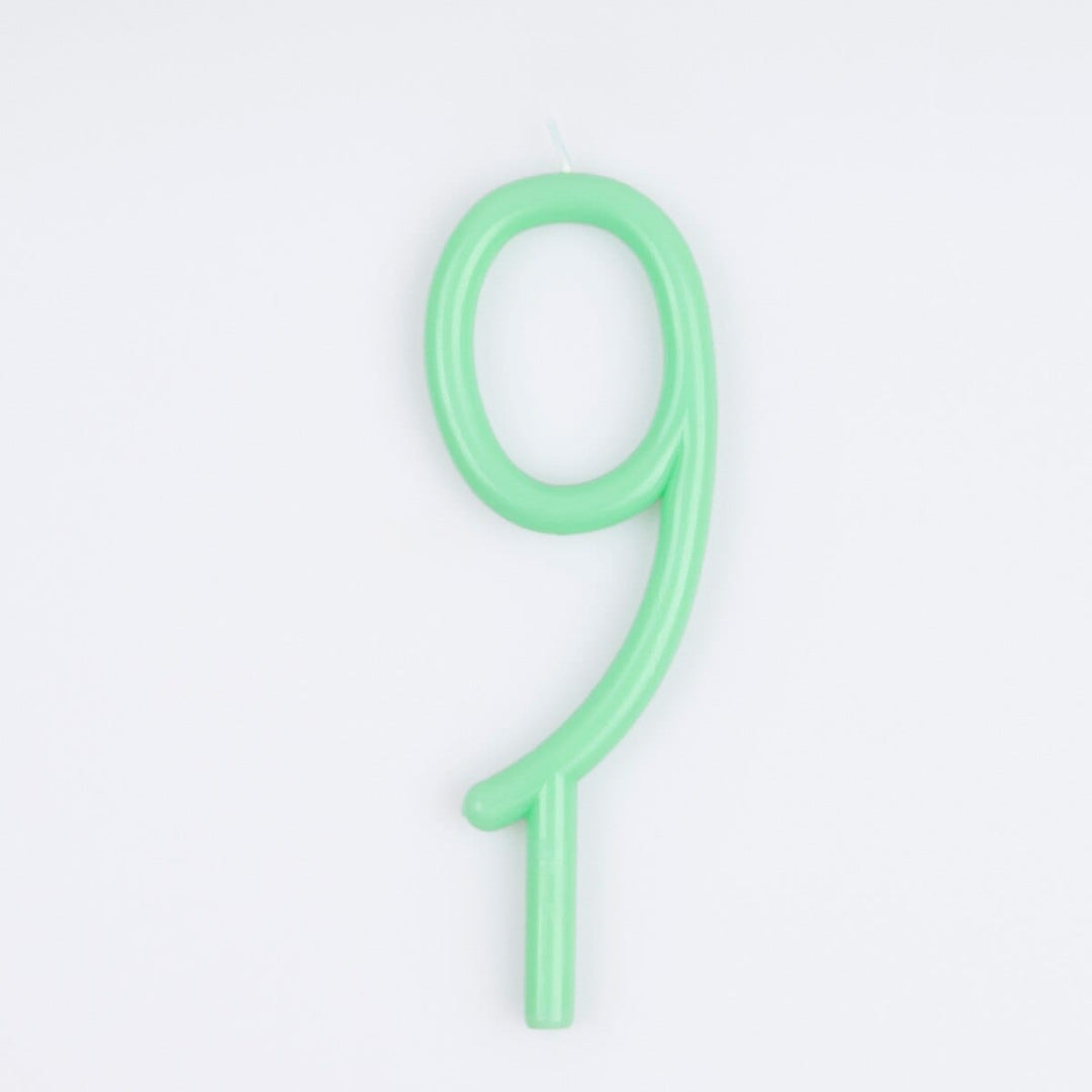 Slim Number 9 Cake Candle | Meri Meri Number Candles Birthday Candles Slim Number 9 Cake Candle